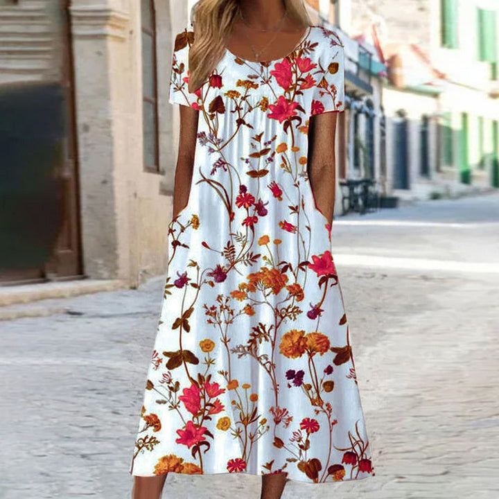 Isaura | Abito bohemiano floreale con fodera