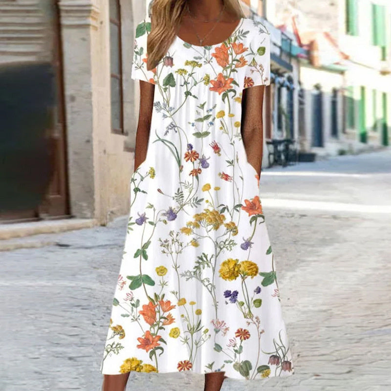 Isaura | Abito bohemiano floreale con fodera