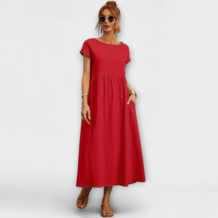 Magnolia | Vestito midi con tasche e taglio rilassato