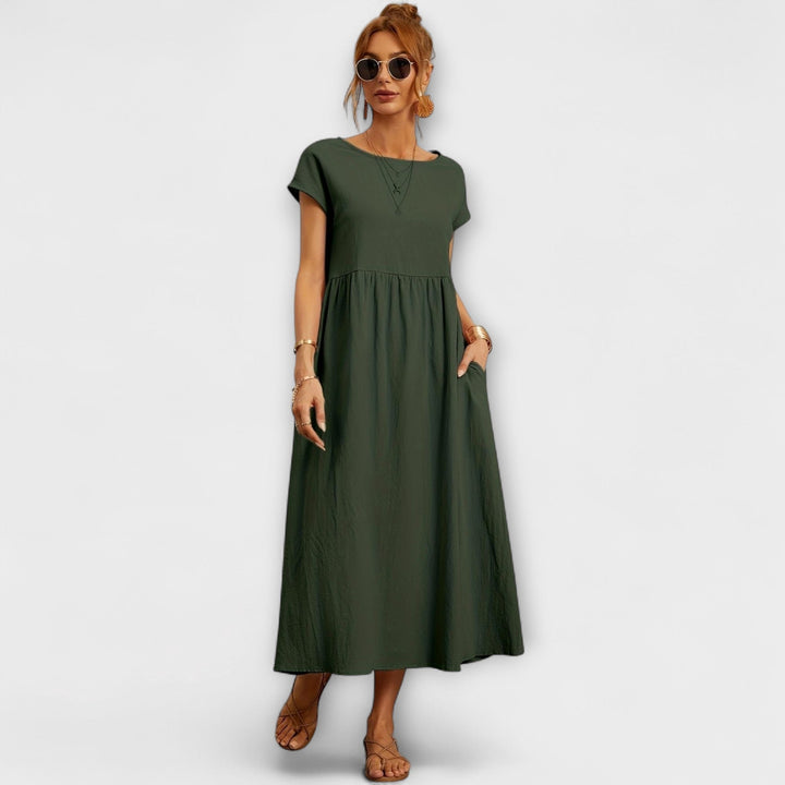 Magnolia | Vestito midi con tasche e taglio rilassato