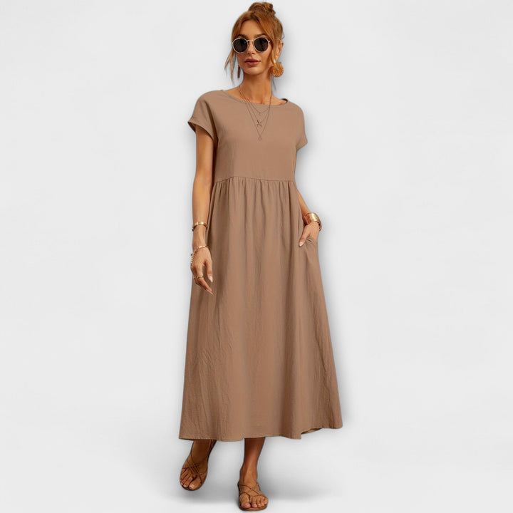 Magnolia | Vestito midi con tasche e taglio rilassato