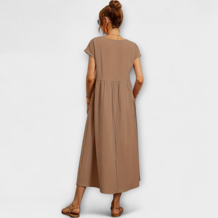 Magnolia | Vestito midi con tasche e taglio rilassato