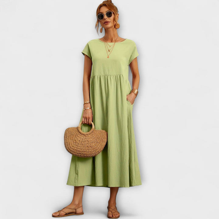 Magnolia | Vestito midi con tasche e taglio rilassato