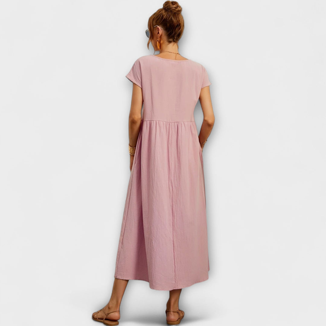 Magnolia | Vestito midi con tasche e taglio rilassato