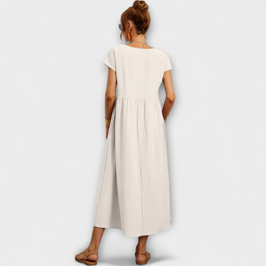 Magnolia | Vestito midi con tasche e taglio rilassato