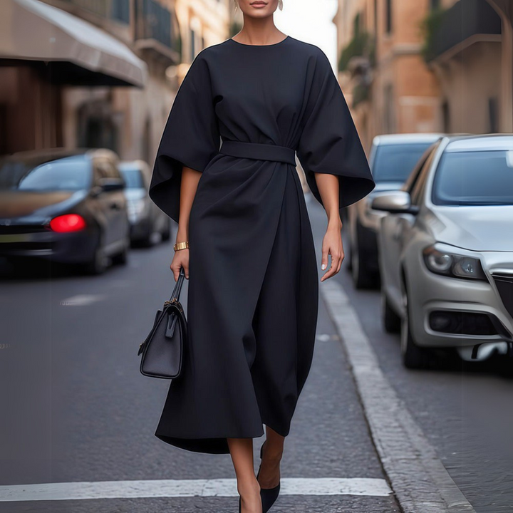 Vanessa | Abito con maniche a lanterna eleganti e cintura