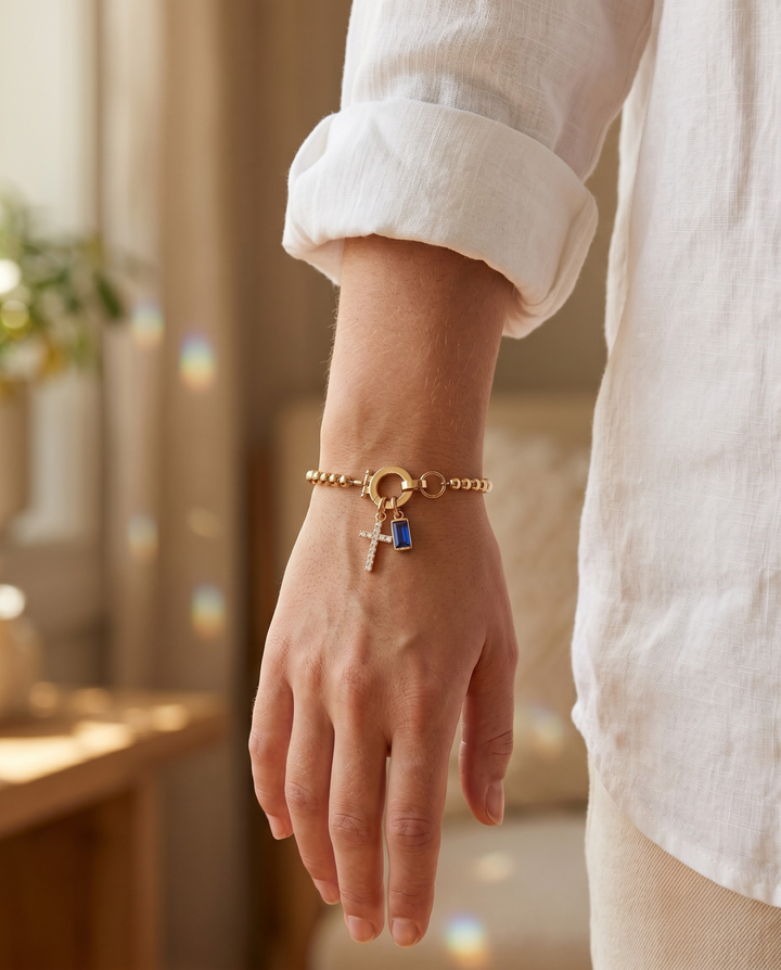 Viviana | Bracciale con Croce e Pietra