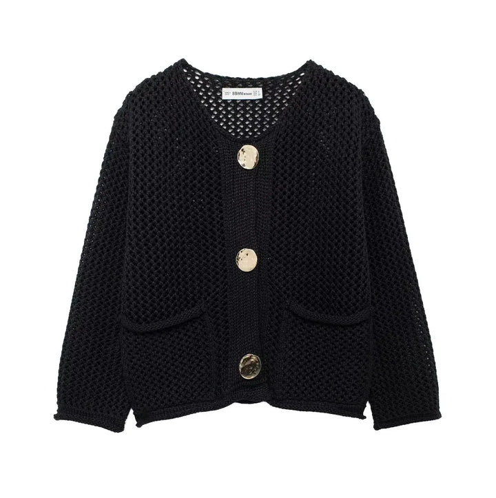 Violette | Cardigan in maglia con bottoni dorati