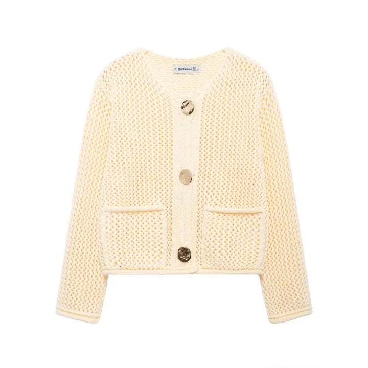 Violette | Cardigan in maglia con bottoni dorati
