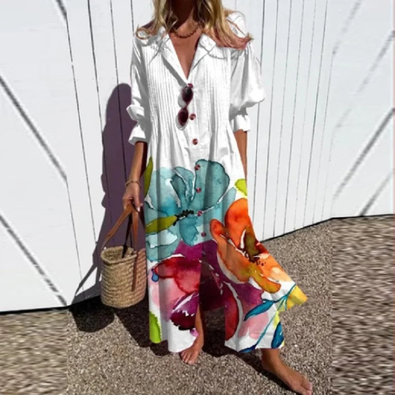 Maisie | Vestito lungo bohemiano che valorizza la silhouette