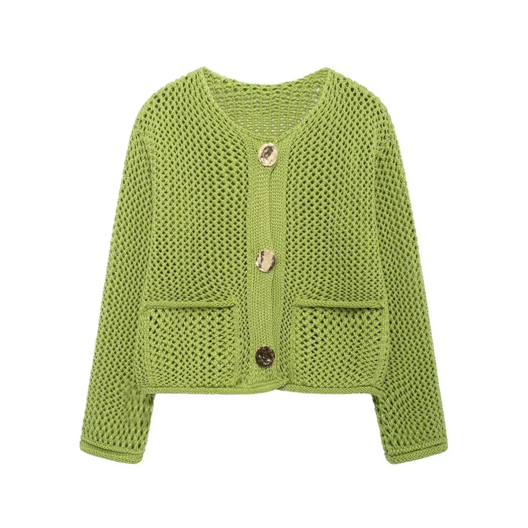Violette | Cardigan in maglia con bottoni dorati