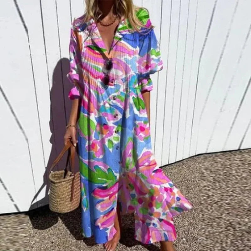 Maisie | Vestito lungo bohemiano che valorizza la silhouette
