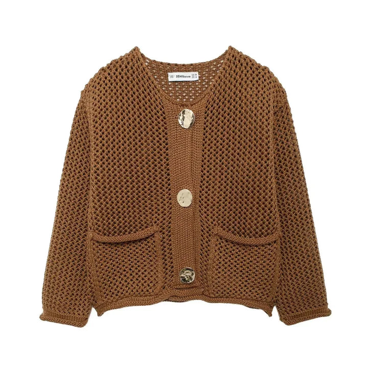 Violette | Cardigan in maglia con bottoni dorati