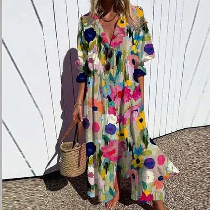 Maisie | Vestito lungo bohemiano che valorizza la silhouette