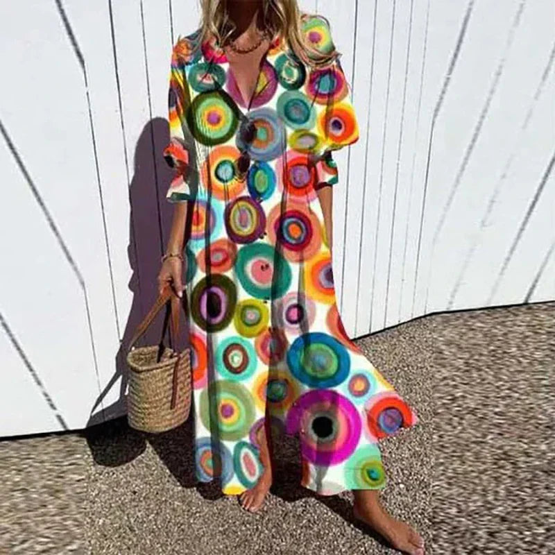 Maisie | Vestito lungo bohemiano che valorizza la silhouette