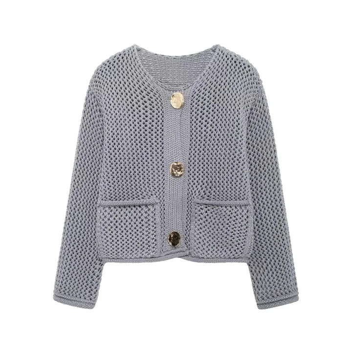 Violette | Cardigan in maglia con bottoni dorati