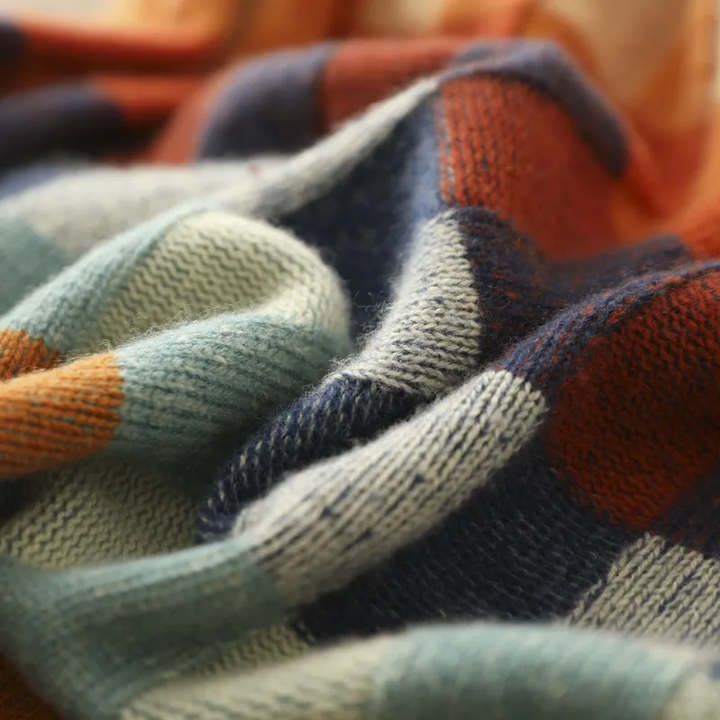 Klara | Maglione di alta moda a collo alto in patchwork