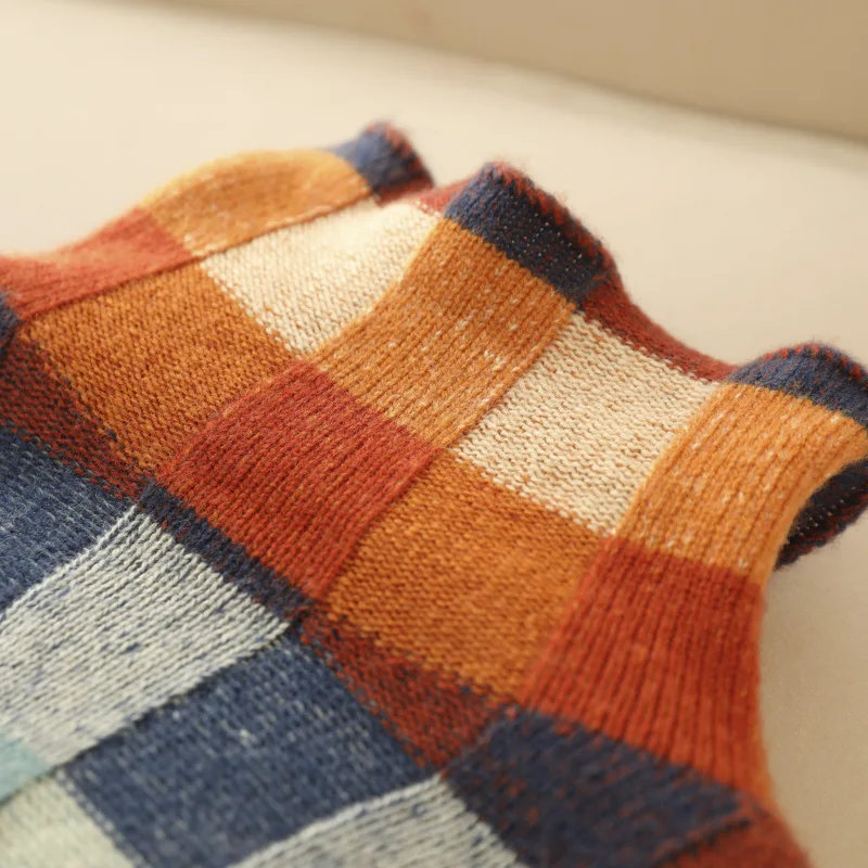 Klara | Maglione di alta moda a collo alto in patchwork