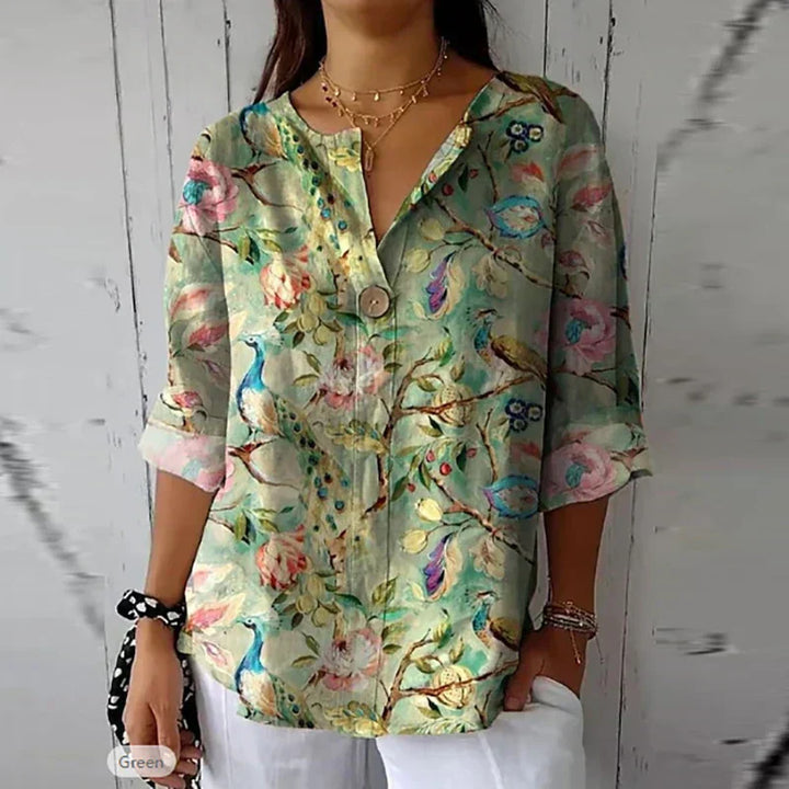 Tiziana | Camicetta a fiori in tessuto leggero
