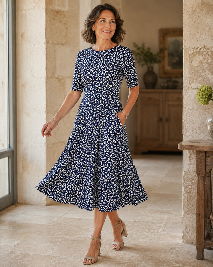 Sarah | Abito midi con stampa floreale