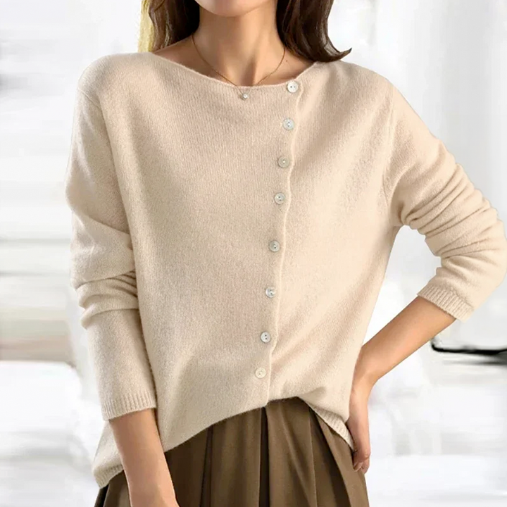 Elsbeth | Cardigan in maglia classica con collo rotondo