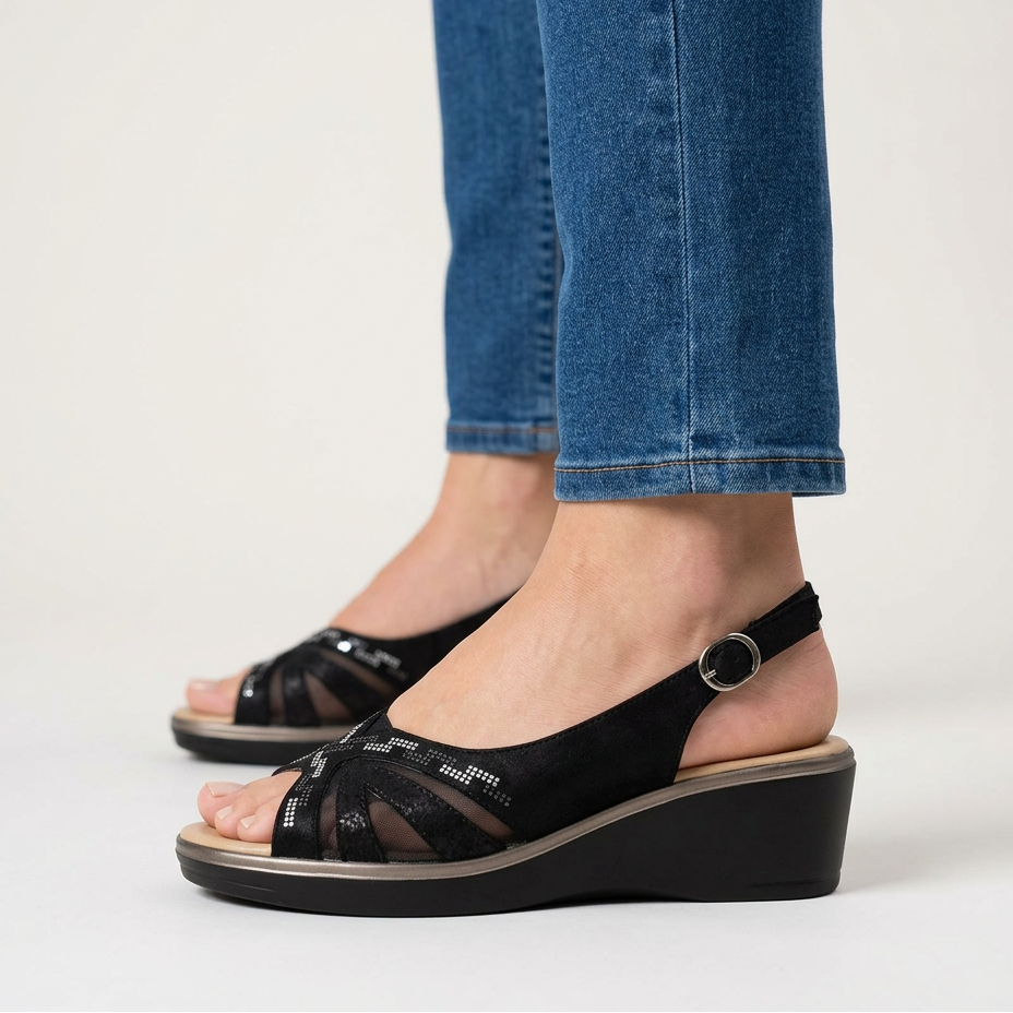 Carmela | Sandali con Zeppa e Strass
