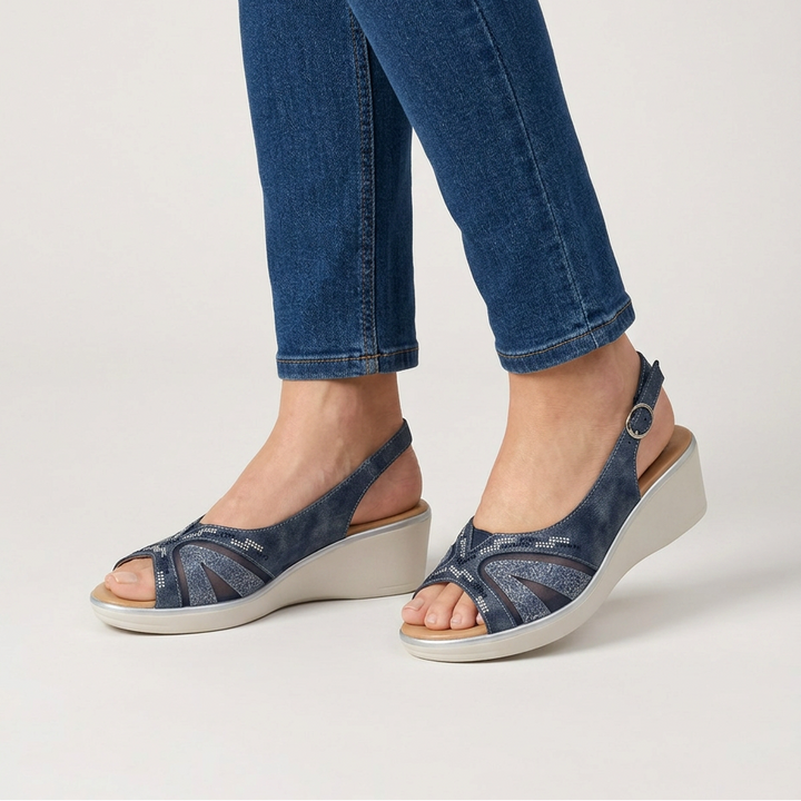 Carmela | Sandali con Zeppa e Strass