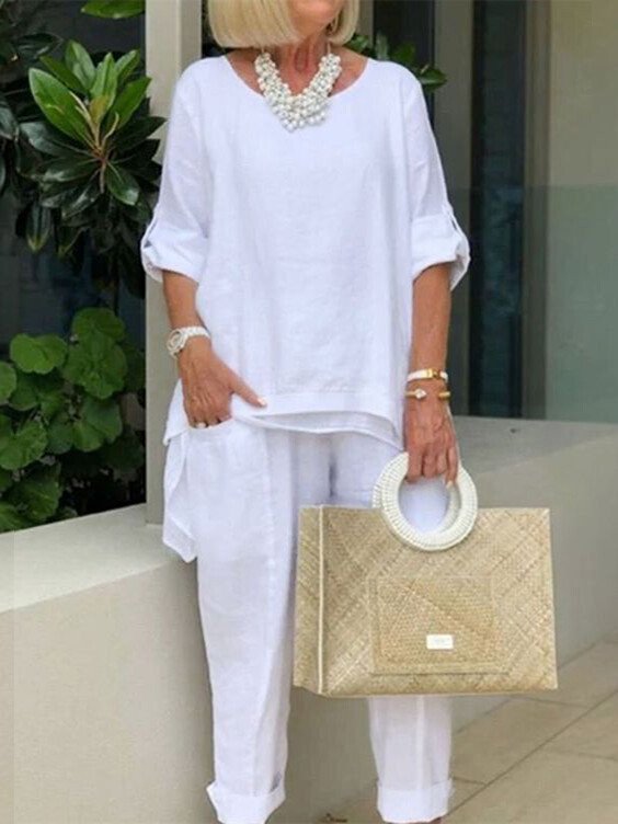 Danni | Set casual a due pezzi con collo rotondo