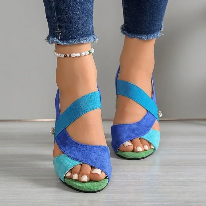 Livia | Sandali con zeppa colorata