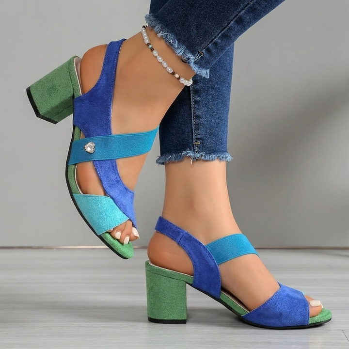 Livia | Sandali con zeppa colorata