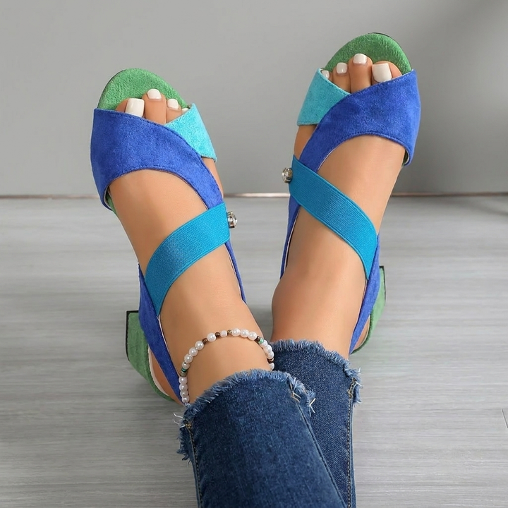 Livia | Sandali con zeppa colorata