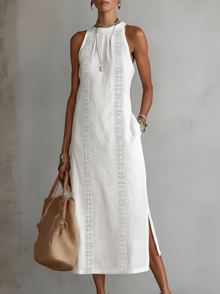 Jimena | Abito Midi Smanicato con Pizzo