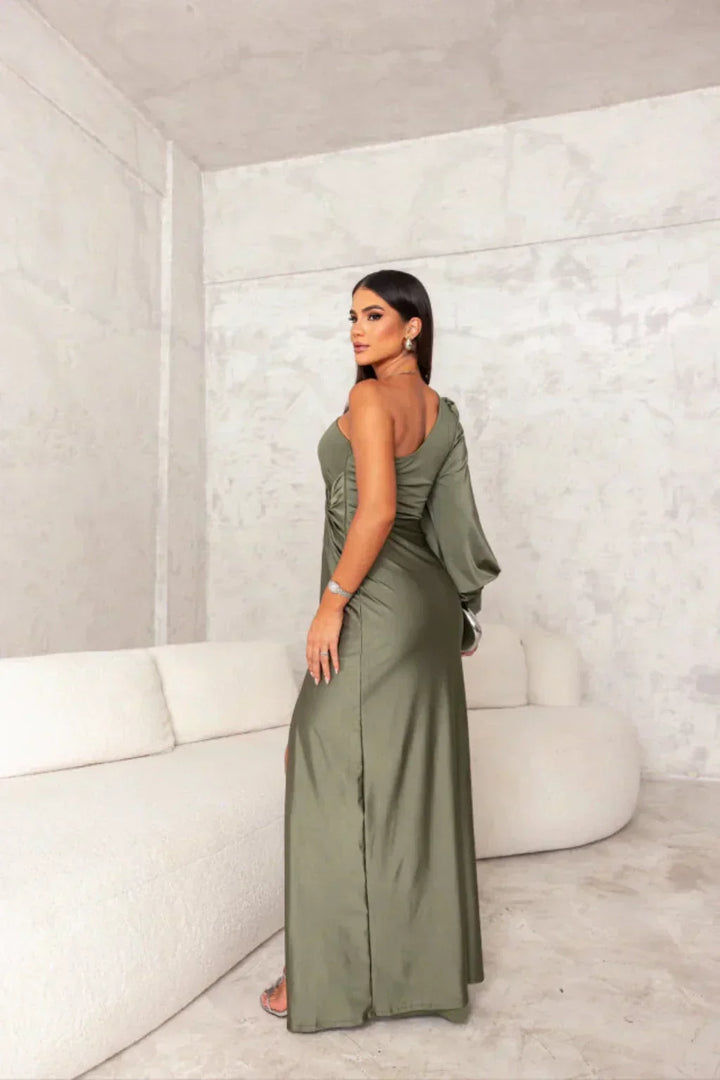 Araceli | Vestito in raso a manica unica