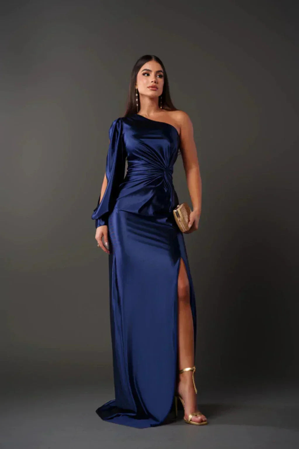 Araceli | Vestito in raso a manica unica
