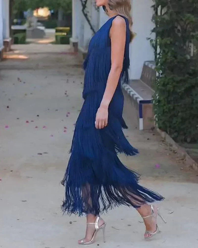 Dalia | Abito elegante con frange
