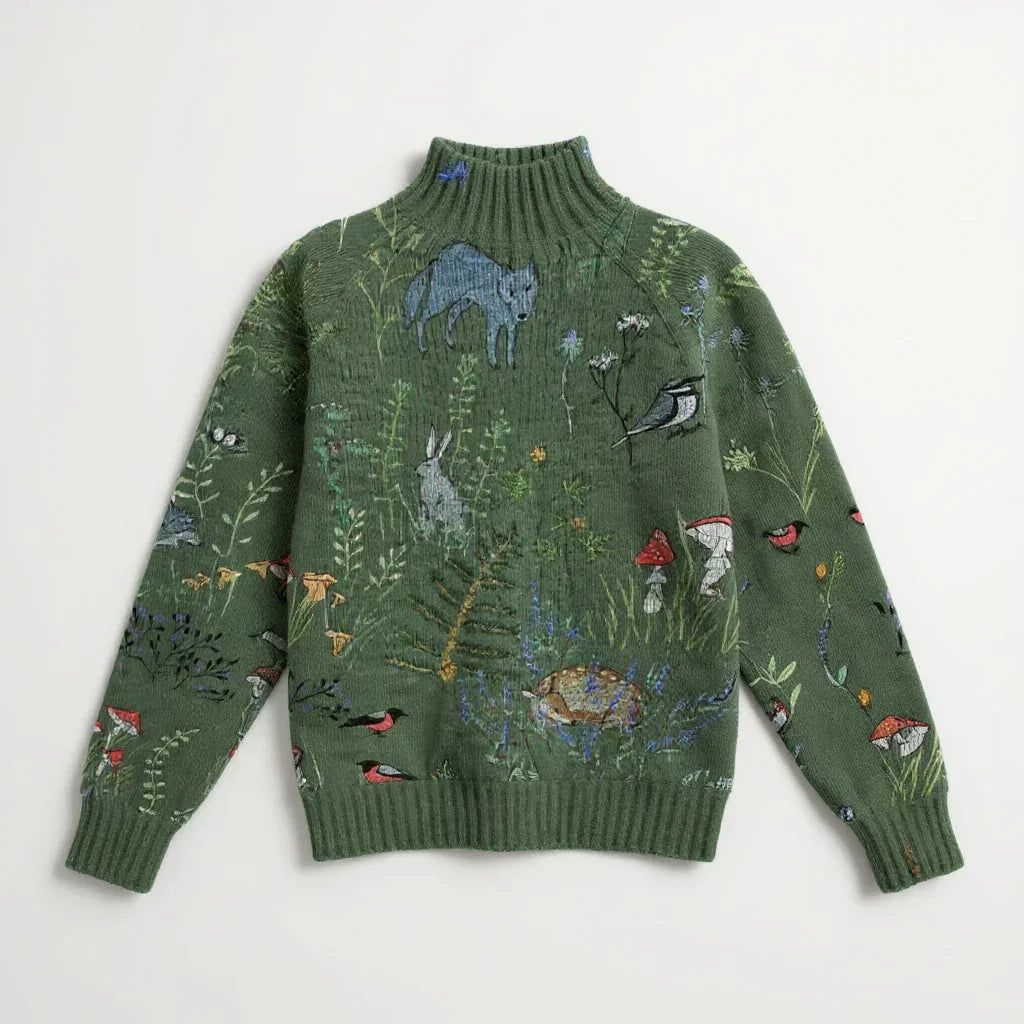 Soléna | Maglione dolcevita morbido in stile forestale