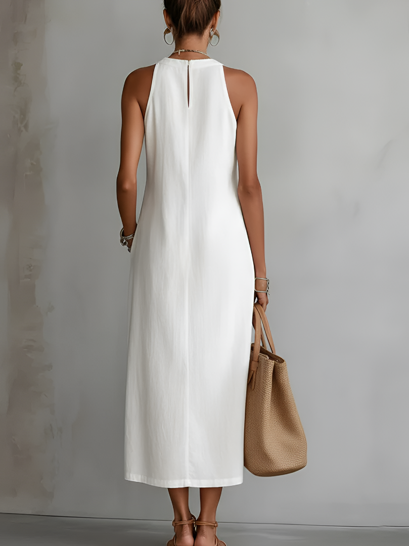 Jimena | Abito Midi Smanicato con Pizzo