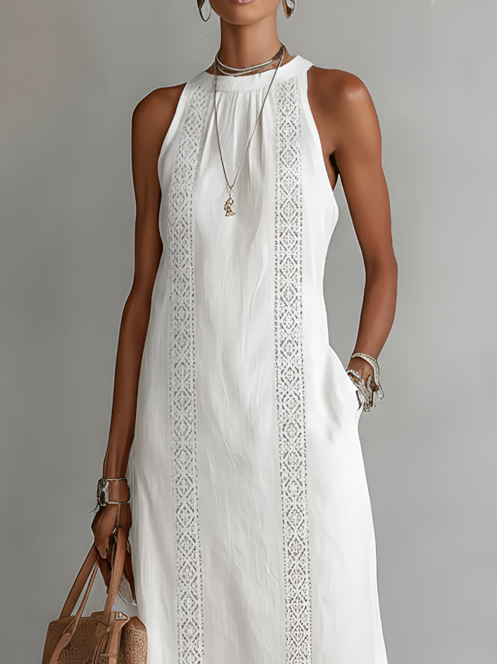 Jimena | Abito Midi Smanicato con Pizzo