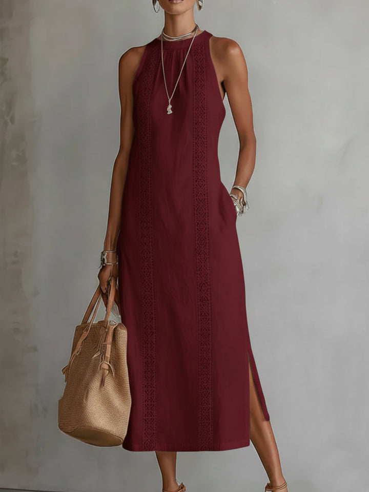 Jimena | Abito Midi Smanicato con Pizzo