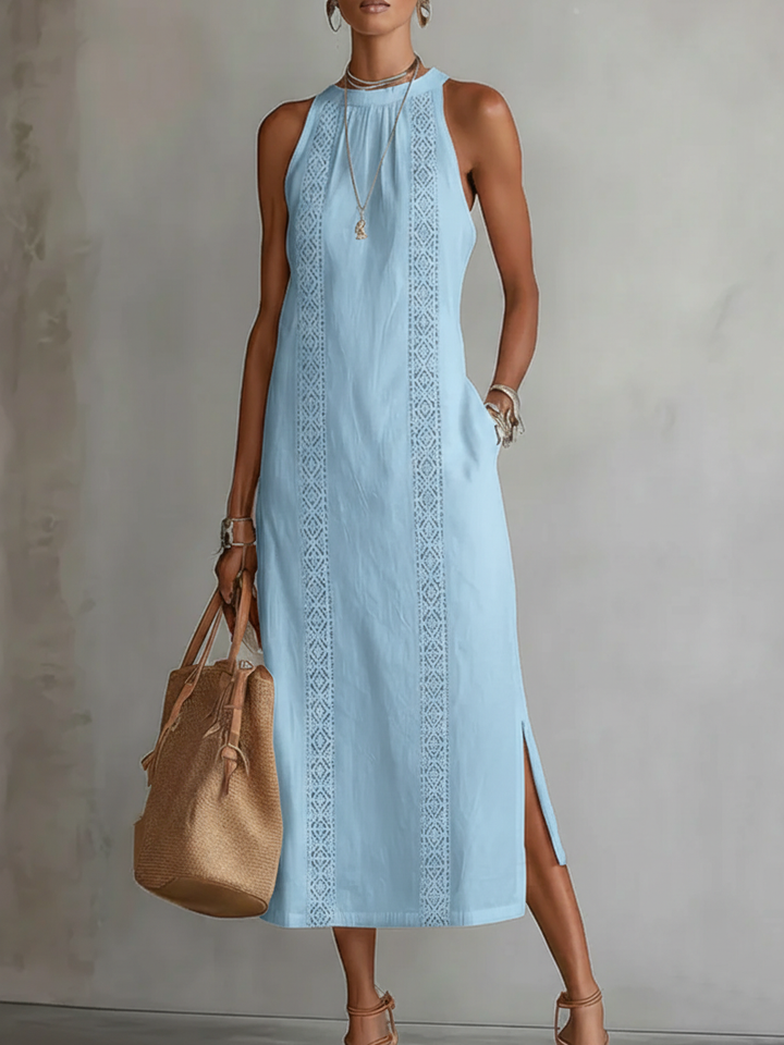 Jimena | Abito Midi Smanicato con Pizzo