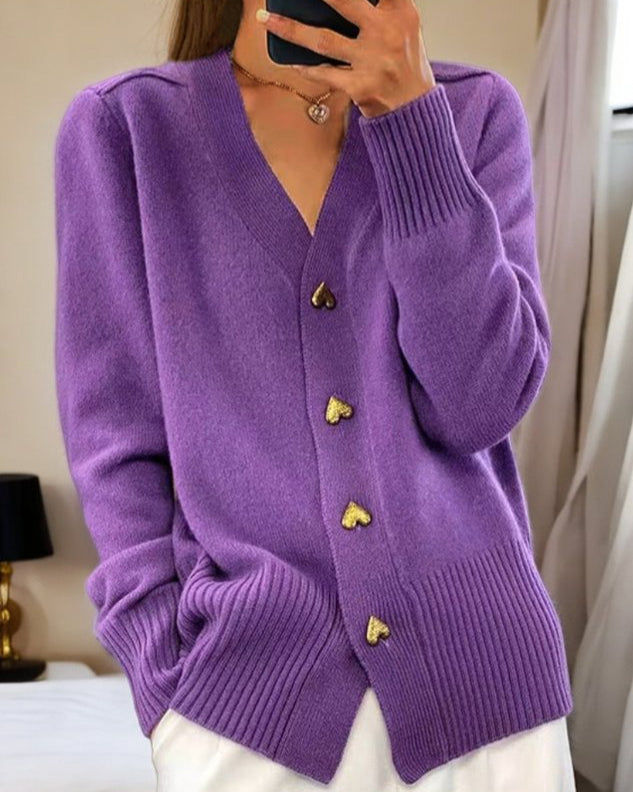 Livia | Cardigan in maglia con scollo a V e bottoni