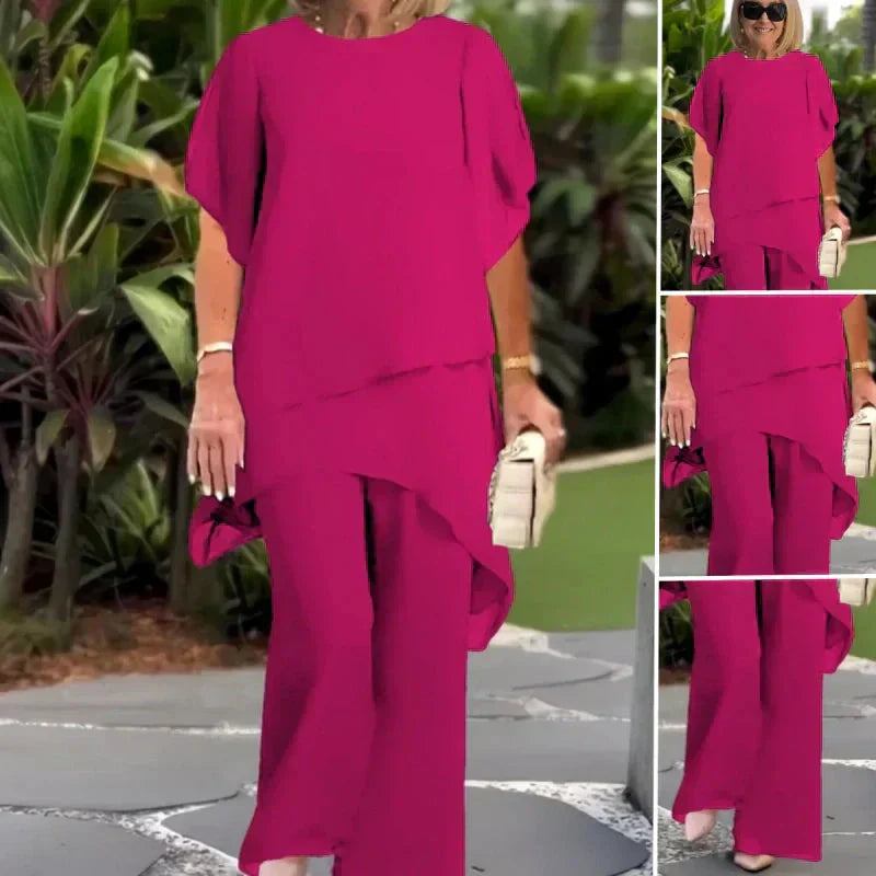 Herlene | Set di top e pantaloni irregolari eleganti