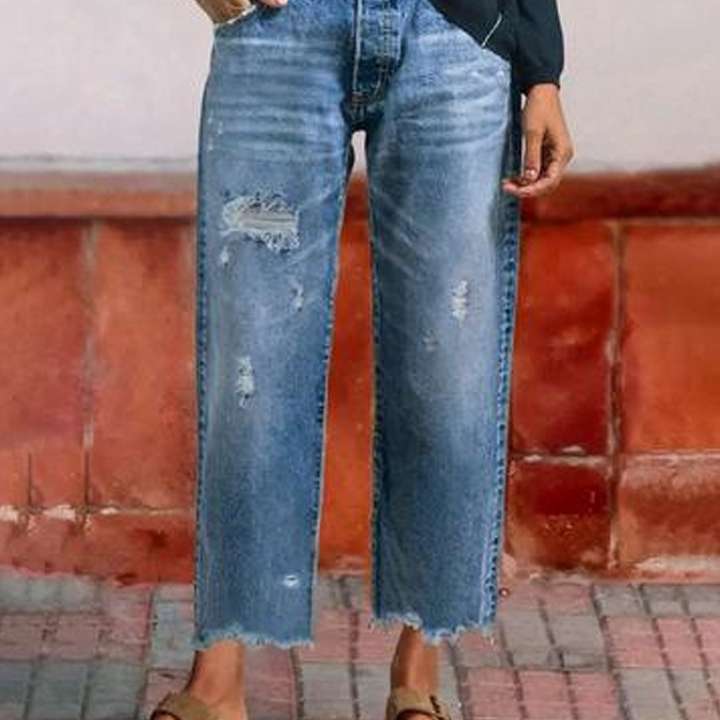 Simona | Jeans dritti corti retrò